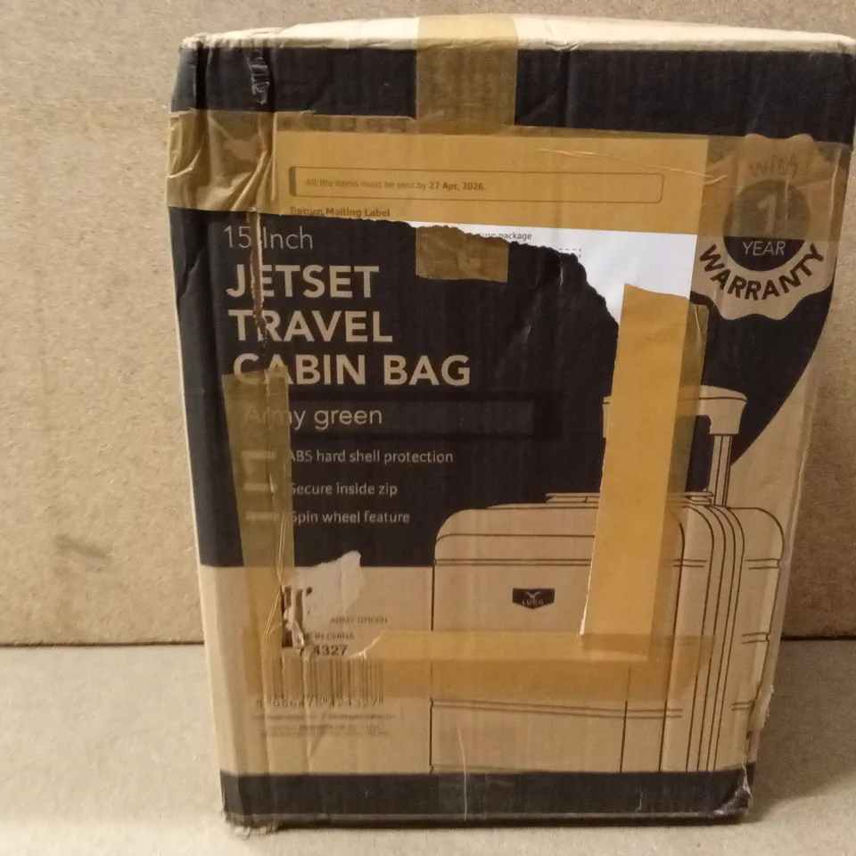 BOXED LUGG - 15 INCH JETSET TRAVEL CABIN BAG ARMY GREEN