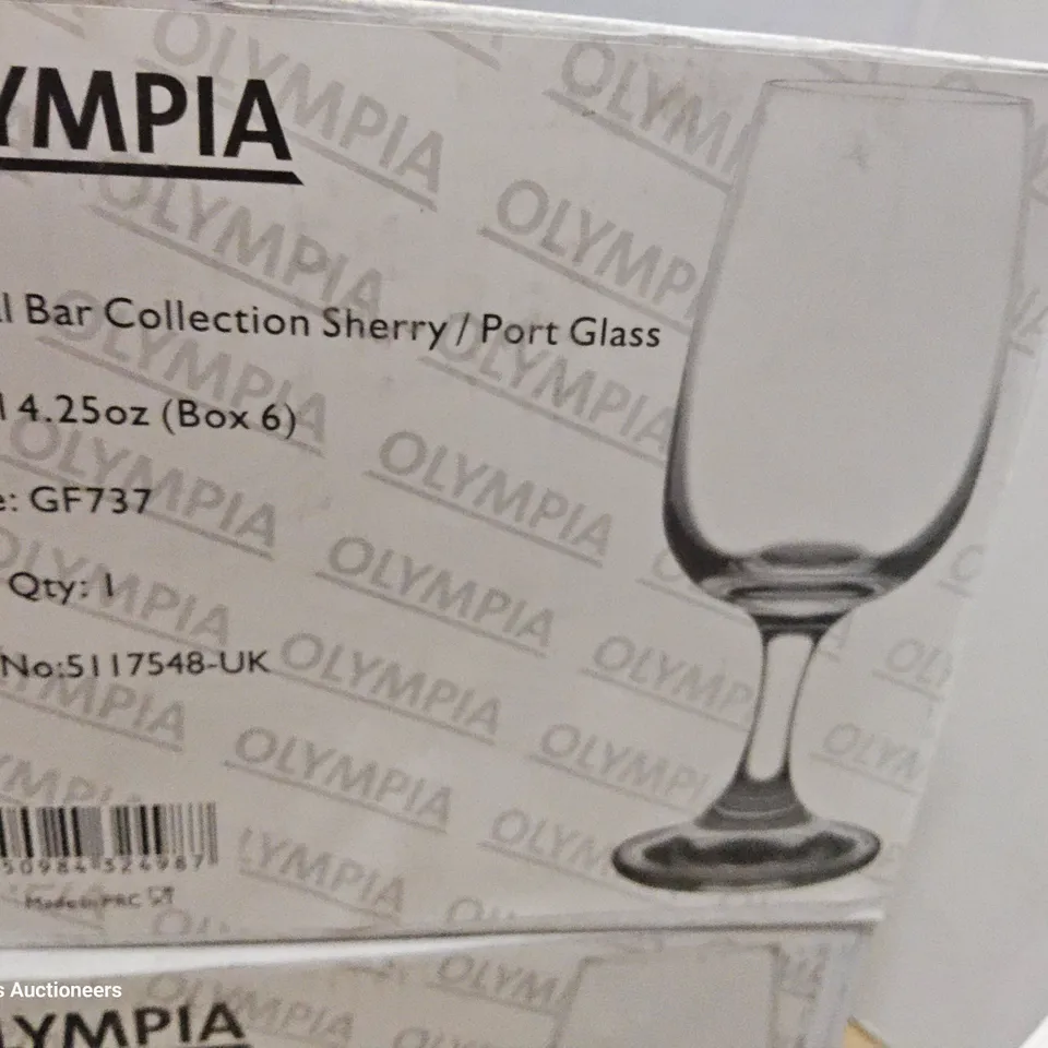 18 OLYMPIA CRYSTAL BAR COLLECTION SHERRY/PORT GLASSES 4.25oz ( 3 BOXES )