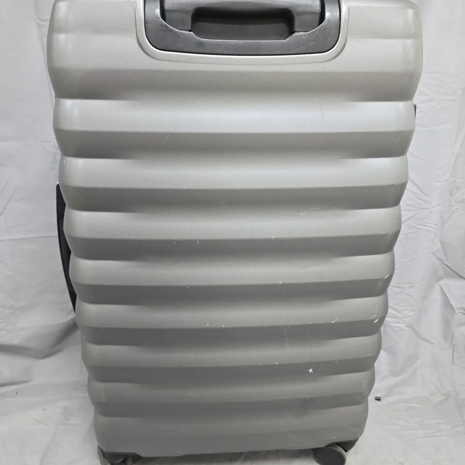 ROCK GREY 8-WHEEL HARD-SHELL SUITCASE WITH COMBINATION LOCK