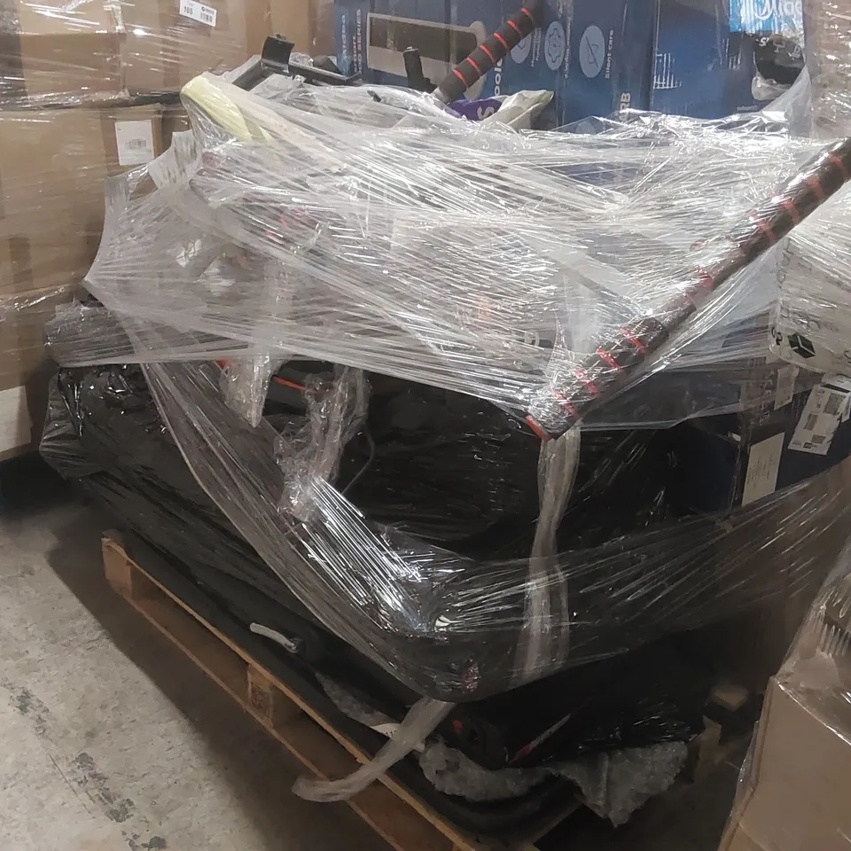 PALLET CONTAINING A VERY LARGE QUANTITY OF ASSORTED ITEMS INCLUDING: EXERCISE EQUIPMENT, MIDEA SMART AIR COOLER ECT