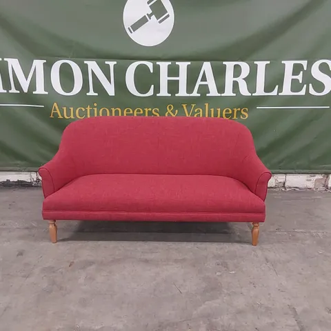 QUALITY DESIGNER 3 SEATER FABRIC SOFA - RED