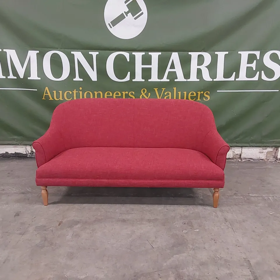 QUALITY DESIGNER 3 SEATER FABRIC SOFA - RED