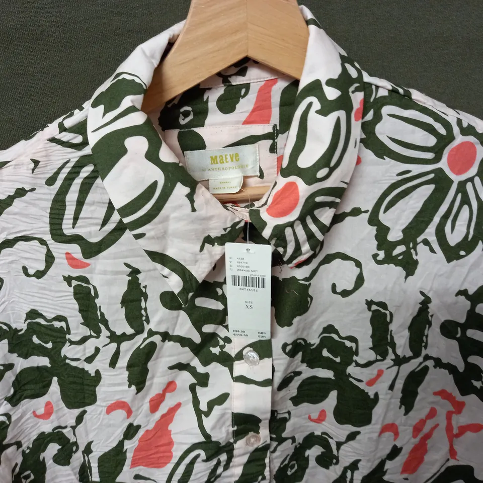 MAUVE ORANGE PATTERNED SHIRT - XS
