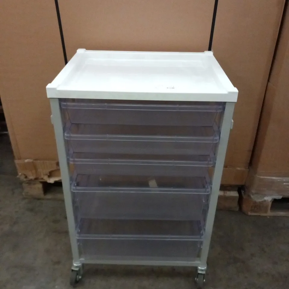 5 DRAWER TROLLEY ON WHEELS 