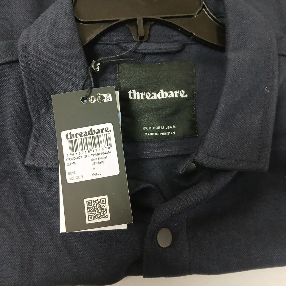 THREADBARE NAVY SHIRT JACKET, MEN'S, SIZE M