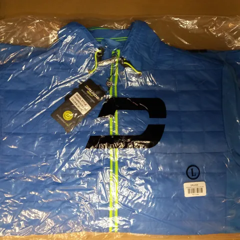 DRUIDS CHEQUERED ELITE JACKET IN BLUE/LIME SIZE L
