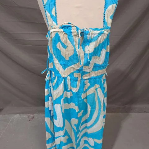 MONSOON DEMI BEACH DRESS IN BLUE SIZE L