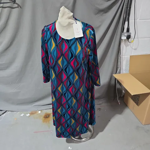  SEASALT CORNWALL WOMEN'S DRESS - DARK JADE PATTERN - SIZE UK 12 