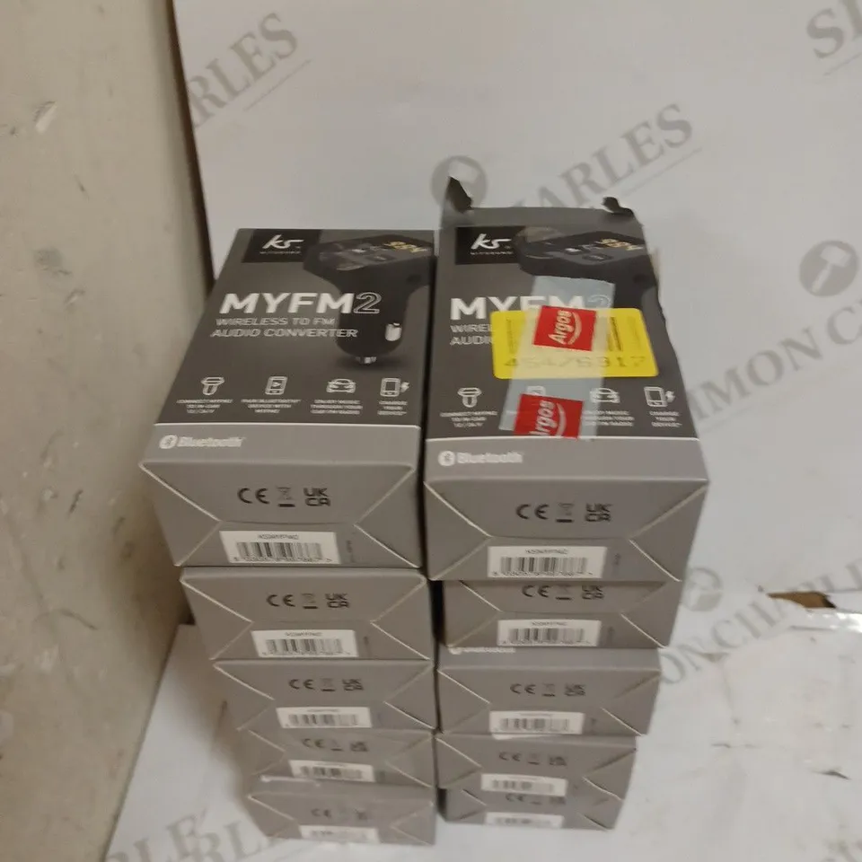BOX OF 10 KITSOUND MYFM WIRELESS TO FM AUDIO CONVERTERS 