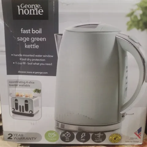 BOXED 4-SLICE TOASTER SAGE GREEN & SAGE GREEN KETTLE STAINLESS STEEL 1.7L 
