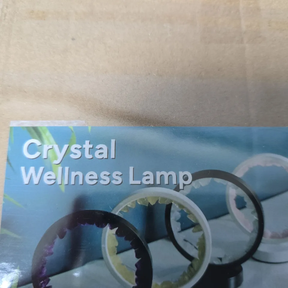 CRYSTAL WELLNESS LAMP – WHITE CIRCULAR RING WITH CRYSTAL ACCENTS