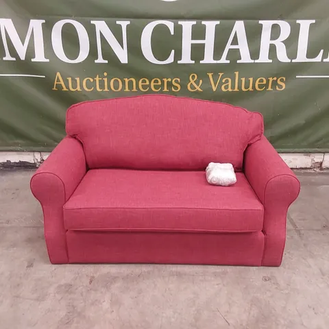 QUALITY DESIGNER LYNEHAM LOVE SEAT SOFA - HELSINKI CRANBERRY FABRIC