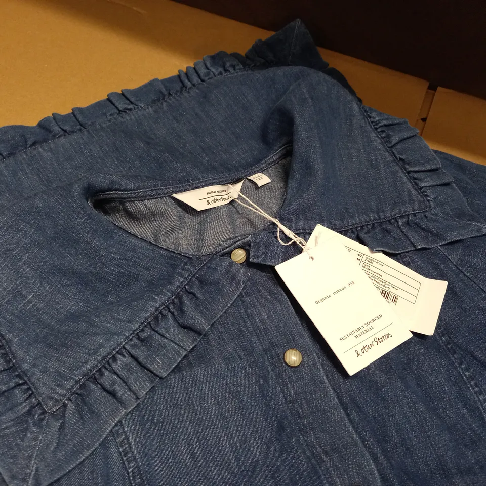 & OTHER STORIES SLEEVED DENIM DRESS - UK 14