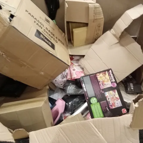 PALLET OF ASSORTED PRODUCTS AND ITEMS TO INCLUDE;PARASOL BASES,PILLOW,BED SHEET,PUZZLE,AFTERSHAVE,BOWLS,ETC