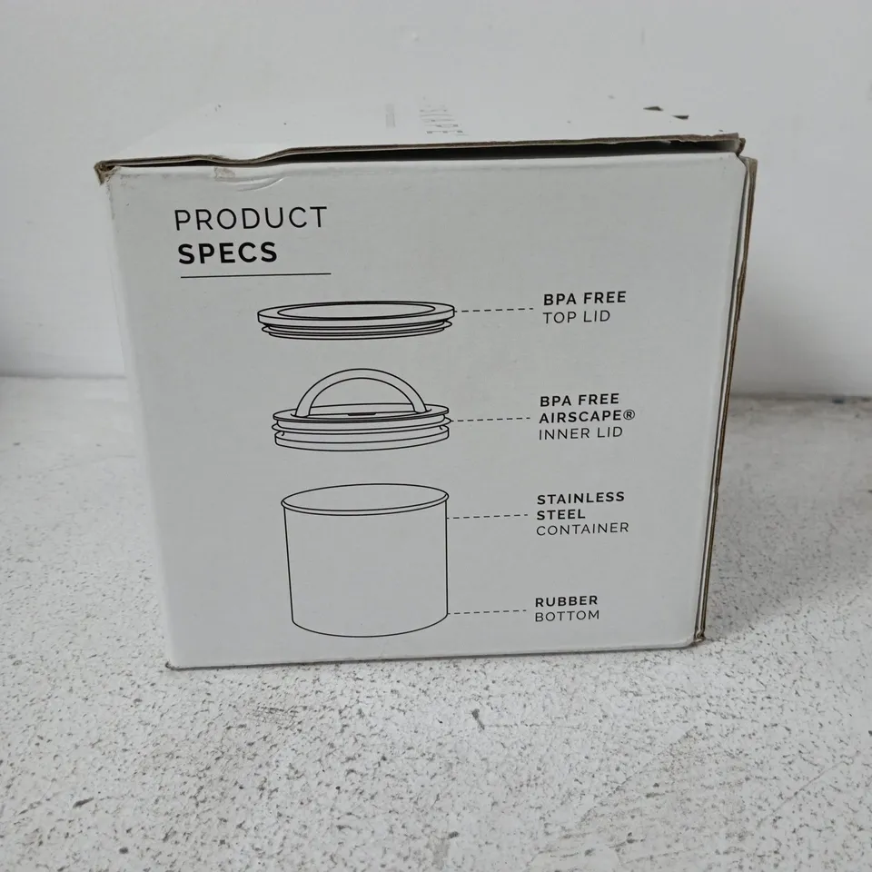 AIRSCAPE SMALL STAINLESS STEEL 1 QUART CANISTER – MATTE BLACK (GOODS)
