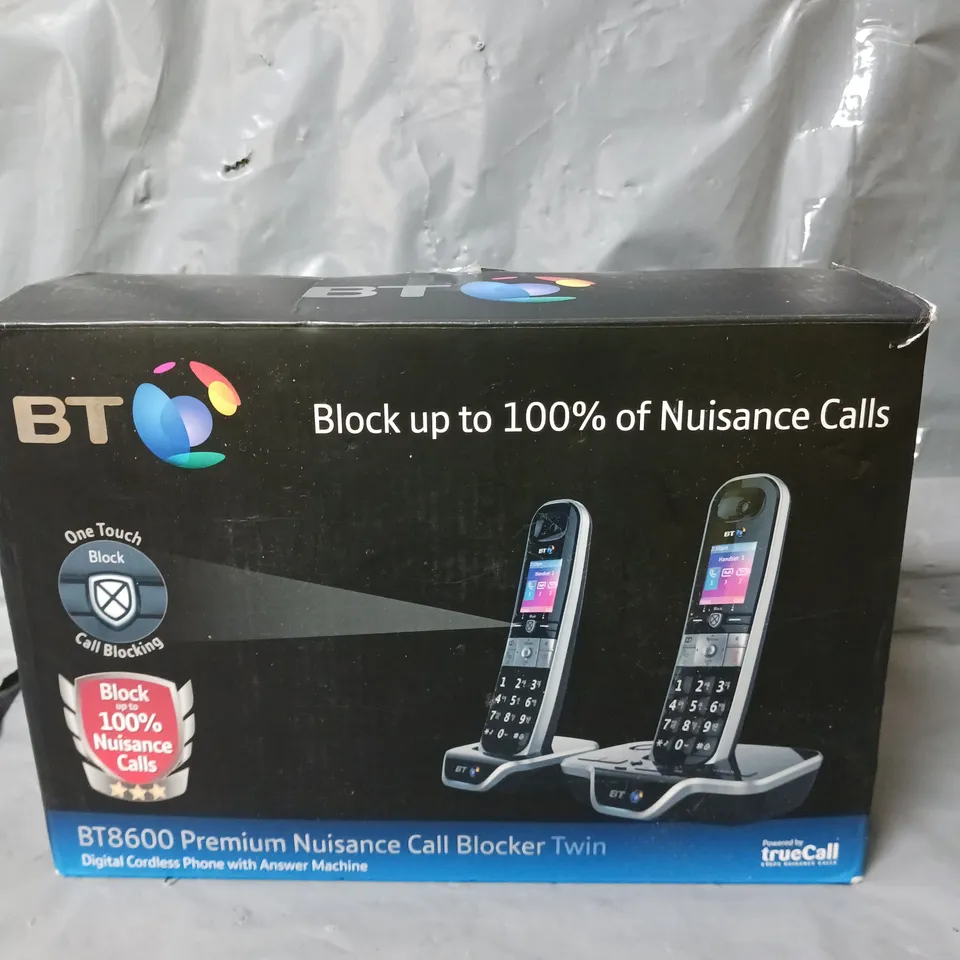 BT BT8600 PREMIUM NUISANCE CALL BLOCKER TWIN HANDSET BLACK