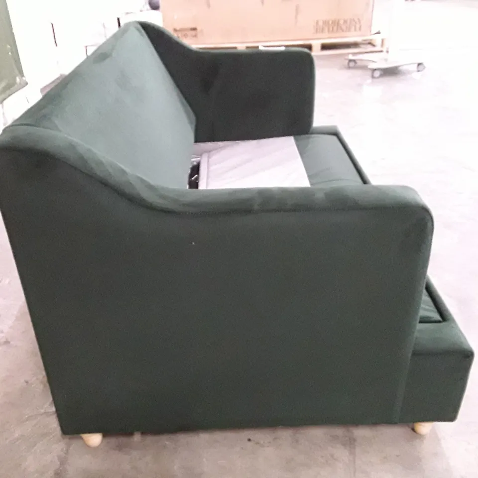 QUALITY DESIGNER ATWORTH 2 SEATER SOFA BED - HUNTER DARK GREEN FABRIC