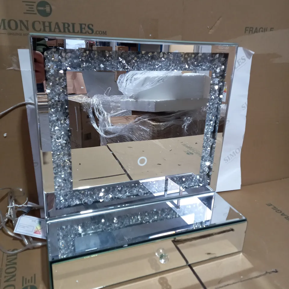 JULIEN MACDONALD LIGHT UP ENCAPSULATED CRYSTAL DRESSING TABLE MIRROR COLLECTION ONLY