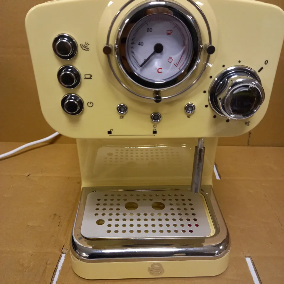 SWAN RETRO PUMP ESPRESSO COFFEE MACHINE - CREAM