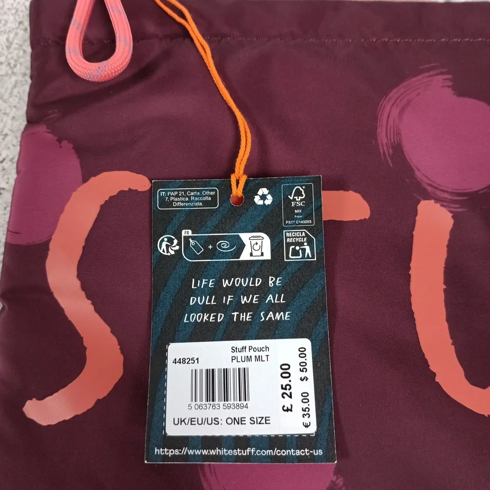 WHITE STUFF STUFF POUCH PLUM MULTI – ONE SIZE