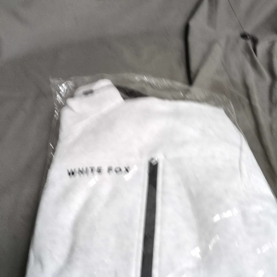 WHITE FOX BOUTIQUE GREY MARL ZIP FRONT SWEATER – WOMEN'S, SIZE S/M