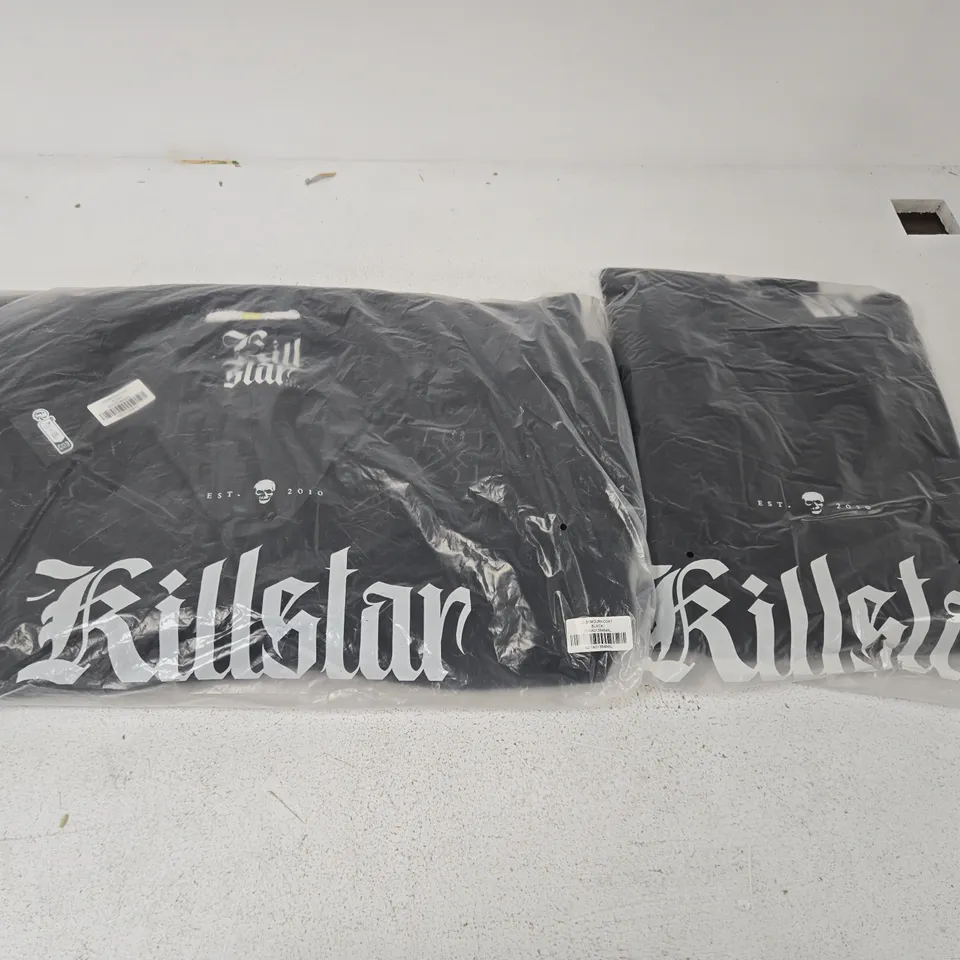 LOT OF APPROXIMATELY 13 ASSORTED BRAND NEW KILLSTAR CLOTHING ITEMS TO INCLUDE DUSKMORN COAT AND HEXELORE SWEATERS - VARIOUS SIZES