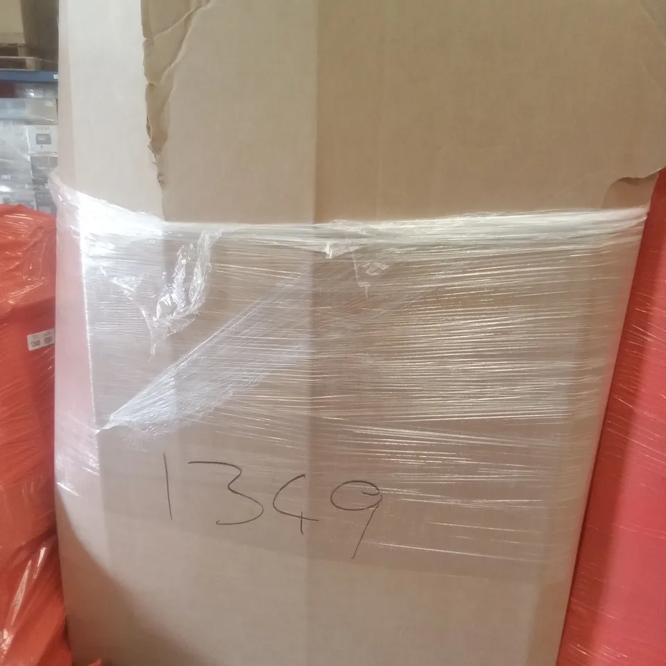 PALLET OF ASSORTED ITEMS INCLUDING OFFICE CHAIR, HOMIDEC DRYING RACK, BED RAIL GUARD, HANDIFE DRYWALL SANDER, SIDE TABLE, SEKEY PARASOL BASE
