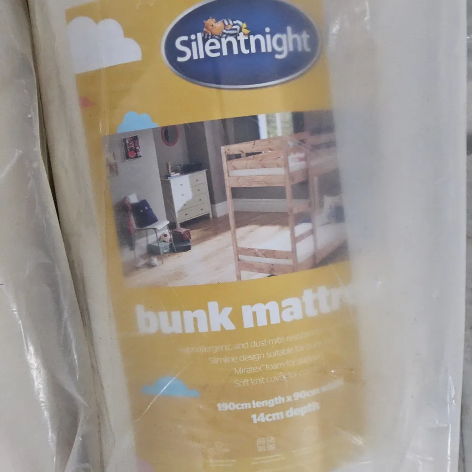 BAGGED & ROLLED SILENTNIGHT BUNKBED SINGLE MATTRESS 