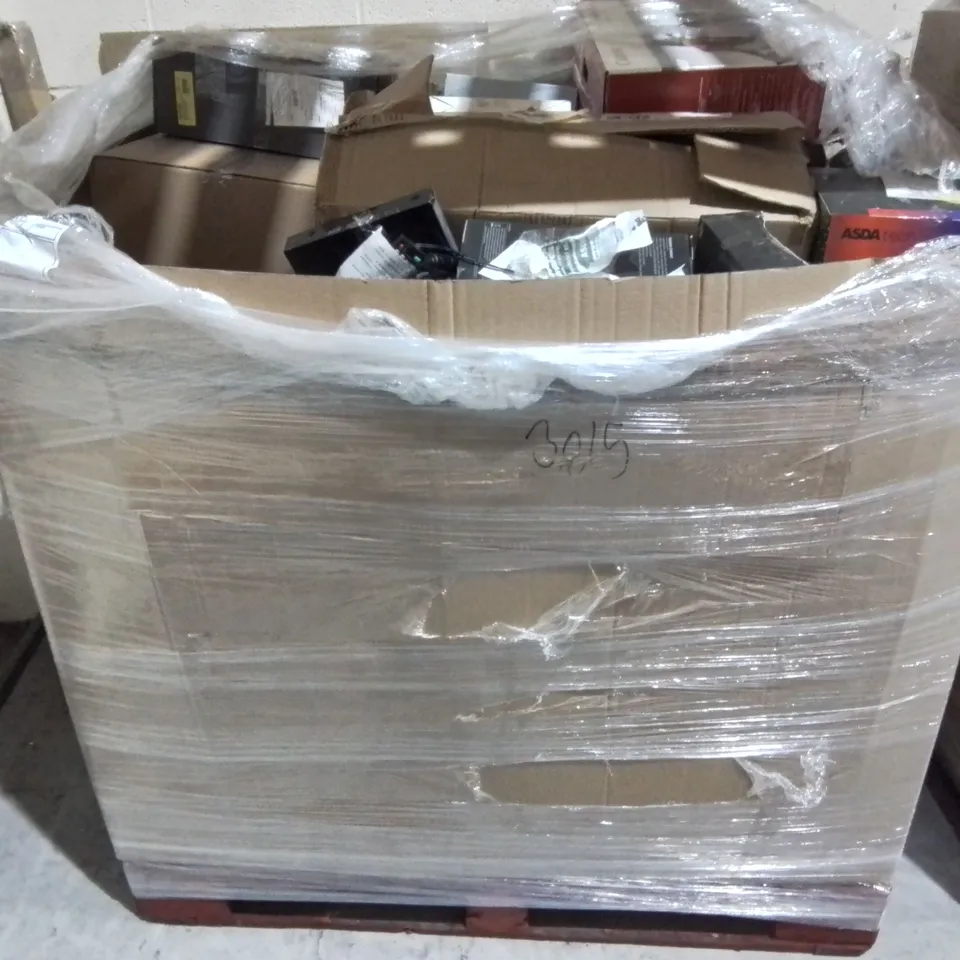 PALLET OF ASSORTED TECH ITEMS TO INCLUDE SPSON PRINTER, SHARP SPEAKER SYSTEM AND WIRELESS HEADPHONES