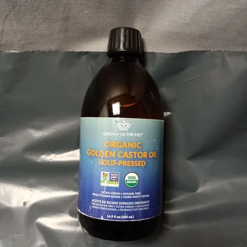 QUEEN OF THE THRONES ORGANIC GOLDEN CASTOR OIL, COLD-PRESSED, 500 ML