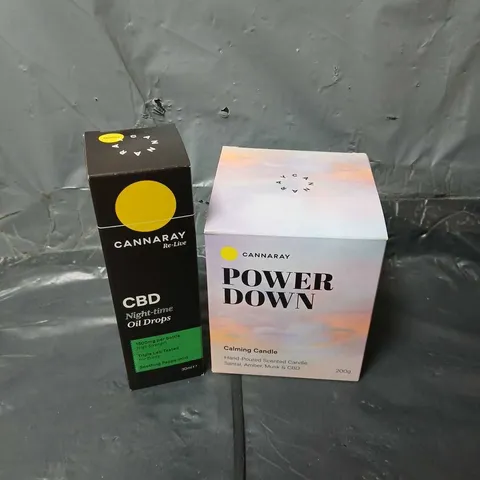 BOXED CANNARY DUO TO INCLUDE CALMING CANDLE & CBD NIGHT DROPS