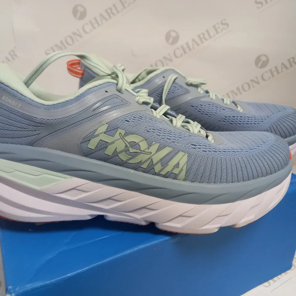 HOKA BONDI 7 BLUE FOG/BLUE GLASS TRAINERS UK 7