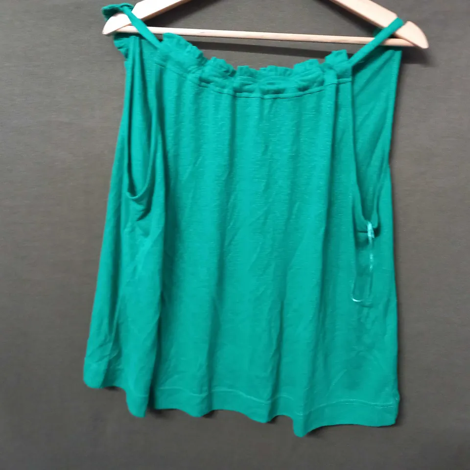OLIVER BONAS GREEN LACE LINEN VEST - SIZE 10