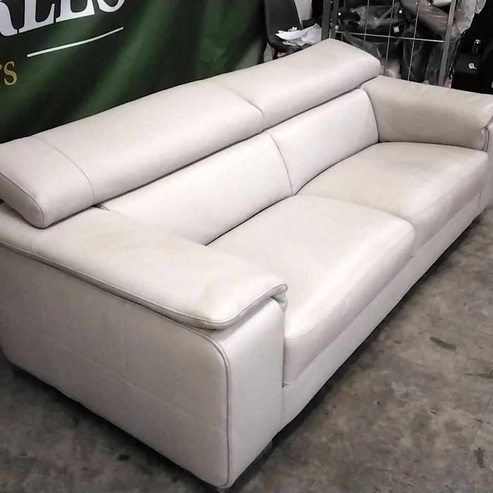 QUALITY ITALIAN DESIGNER MELO LARGE SOFA WHITE GREY LEATHER