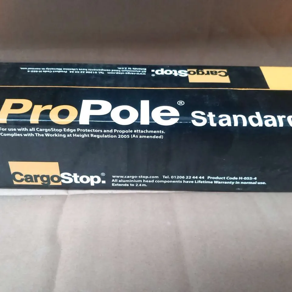 TWO BOXED PROPOLE STANDARD FOIR USE WITH ALL CARGO STOP EDGE PROTECTORS AND PROPOLE ATTACHMENTS