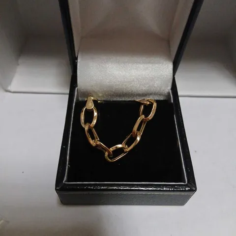 GOLD 9CT ITALIAN GOLD TRIANGLE CUT PAPERCLIP BRACELET 