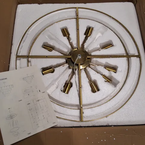 BOXED BELIANI 9-LIGHT OSMORE BRASS CHANDELIER 