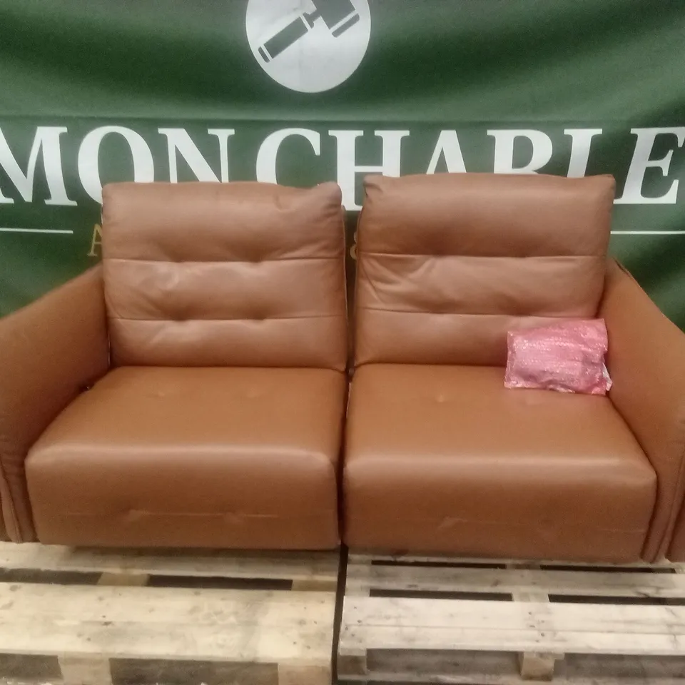 QUALITY DESIGNER ITALIAN MADE BOLZANO 2 SEATER POWER RECLINING LEATHER LOVESEAT SOFA
