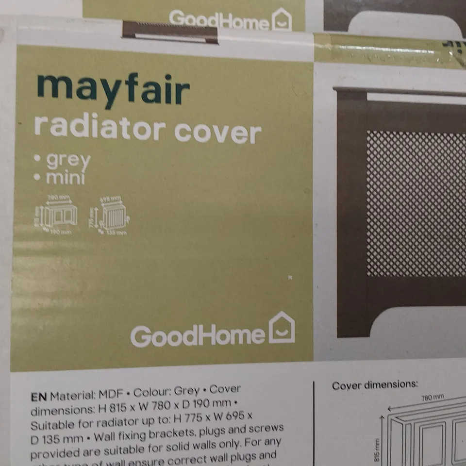 BOXED MAYFAIR RADIATOR COVER GREY MINI