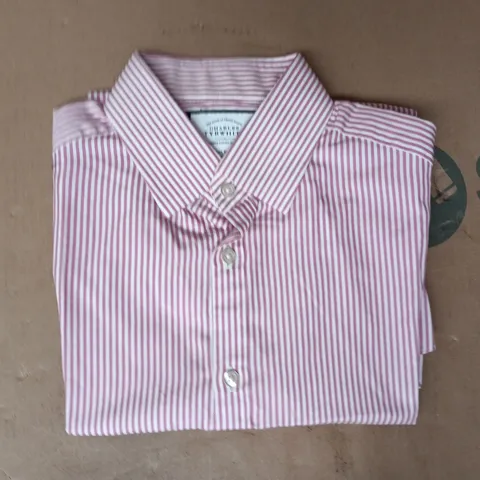 CHARLES TYRWHITT EXTRA SLIM FIT SHIRT IN PINK/WHITE STRIPE SIZE 15.5/34"
