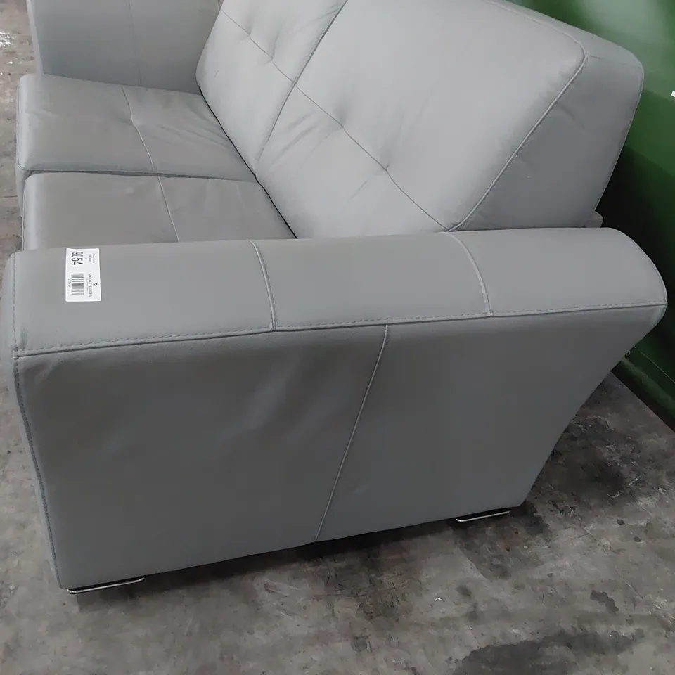 DESIGNER METAL ACTION SOFA BED GREY LEATHER 