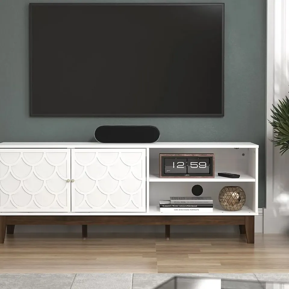 BRAND NEW BOXED GFW TIPTON 2 DOOR TV UNIT - WHITE (1 BOX)
