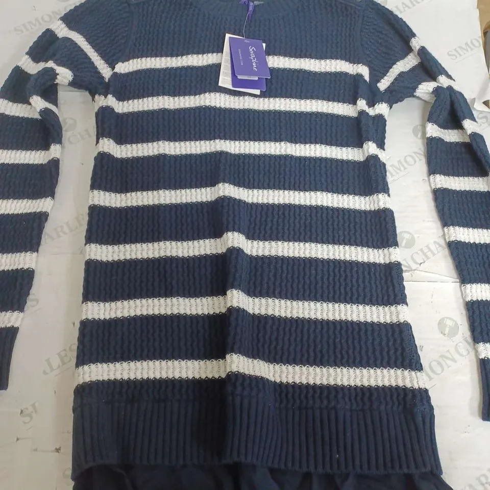 SERAPHINE CABLE KNIT STRIPE JUMPER -UK 8