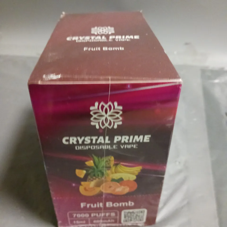 SEALED 10-PACK OF CRYSTAL PRIME 7000 PUFF 15ML DISPOSABLE VAPES - FRUIT BOMB
