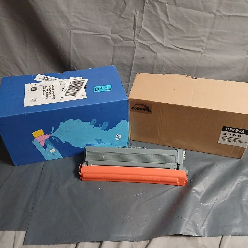 BOX OF APPROXIMATELY 8  ASSORTED PRINTER TONER CARTRIDGES