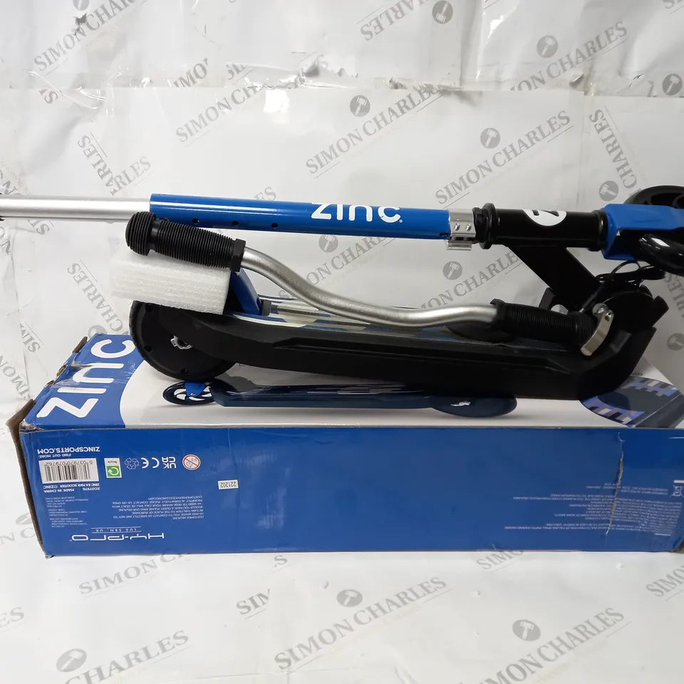BOXED ZINC E4 MAX ELECTRIC SCOOTER - BLUE RRP £139.99