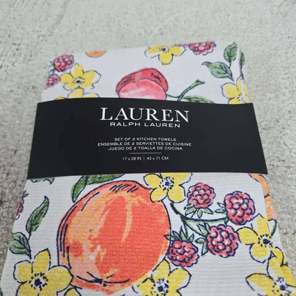 LAUREN RALPH LAUREN SET OF 2 KITCHEN TOWELS