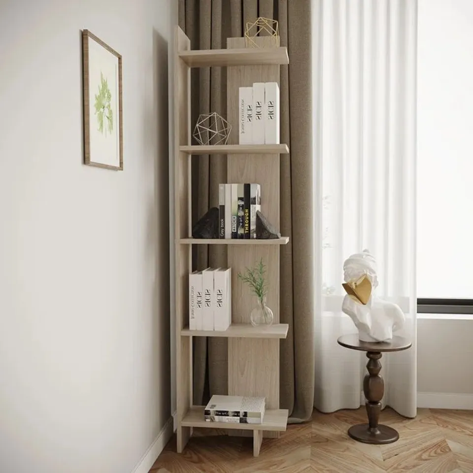 BOXED REGIN 5-STORY BOOKSHELF - MAPLE (1 BOX)