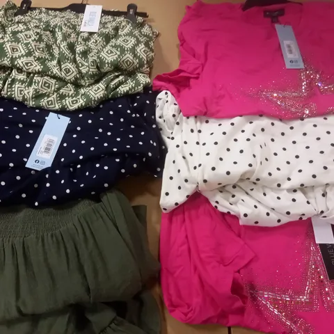 BOX OF APPROX 6 ASSORTED ITEMS OF BLUE VANILLA CLOTHING IN VARIOUS SIZES AND STYLES