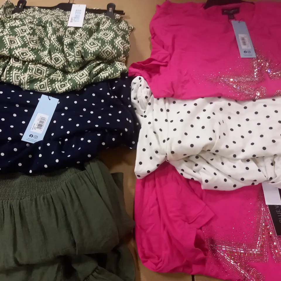 BOX OF APPROX 6 ASSORTED ITEMS OF BLUE VANILLA CLOTHING IN VARIOUS SIZES AND STYLES